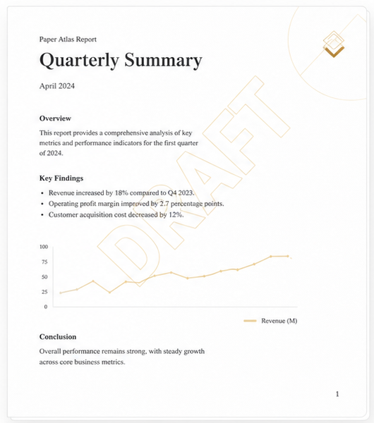 Editorial PDF preview with an amber draft watermark